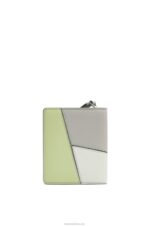 Loewe Women Puzzle compact zip wallet in classic calfskin 206XF1261 Ash Grey/Light Celadon - Image 4