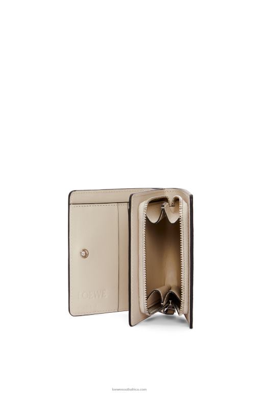 Loewe Women Puzzle compact zip wallet in classic calfskin 206XF1262 Lime Yellow/Light Oat - Image 3