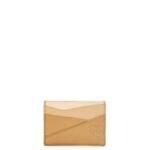 Loewe Women Puzzle plain cardholder in classic calfskin 206XF1328 Angora/Dusty Beige