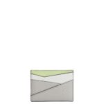 Loewe Women Puzzle plain cardholder in classic calfskin 206XF1363 Ash Grey/Light Celadon