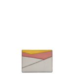 Loewe Women Puzzle plain cardholder in classic calfskin 206XF1364 Ghost/Peach Bloom