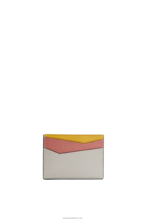 Loewe Women Puzzle plain cardholder in classic calfskin 206XF1364 Ghost/Peach Bloom - Image 3