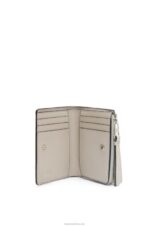 Loewe Women Puzzle slim bifold wallet in classic calf 206XF1263 Ghost/Peach Bloom - Image 2