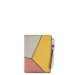 Loewe Women Puzzle slim bifold wallet in classic calf 206XF1263 Ghost/Peach Bloom