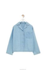 Loewe Women Pyjama blouse in denim 206XF909 Light Denim - Image 5