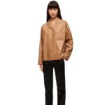 Loewe Women Pyjama blouse in nappa lambskin 206XF932 Toffee