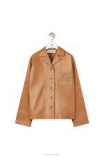 Loewe Women Pyjama blouse in nappa lambskin 206XF932 Toffee - Image 5