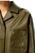 Loewe Women Pyjama blouse in nappa lambskin 206XF933 Dark Khaki Green - Image 4