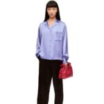 Loewe Women Pyjama blouse in silk 206XF880 Lilac