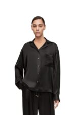 Loewe Women Pyjama blouse in silk 206XF886 Black - Image 2