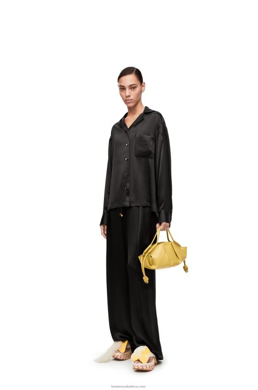 loewe_women_pyjama_blouse_in_silk_206xf886_black.jpg Loewe Women Pyjama blouse in silk 206XF886 Black - Image 1
