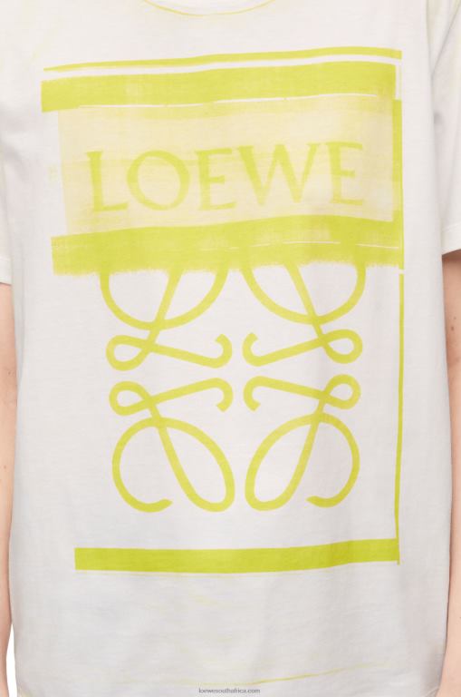 Loewe Women Regular fit T-shirt in cotton 206XF772 White/Yellow - Image 4