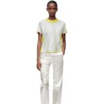 Loewe Women Regular fit T-shirt in cotton 206XF773 White/Yellow