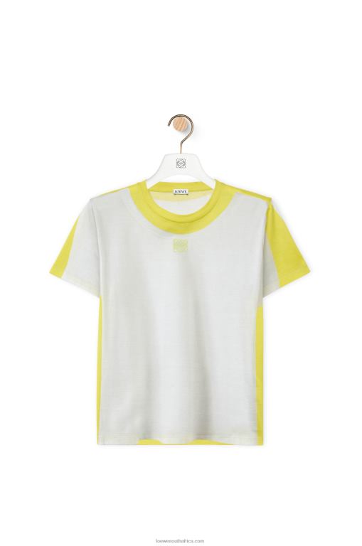 Loewe Women Regular fit T-shirt in cotton 206XF773 White/Yellow - Image 5