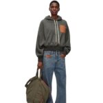 Loewe Women Relaxed fit hoodie in cotton 206XF811 Charcoal