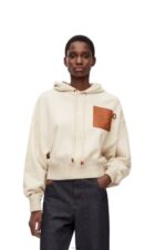 Loewe Women Relaxed fit hoodie in cotton 206XF812 Oat - Image 2