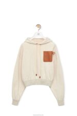 Loewe Women Relaxed fit hoodie in cotton 206XF812 Oat - Image 5