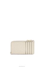 Loewe Women Repeat coin cardholder in embossed silk calfskin 206XF1345 Light Oat - Image 2