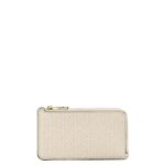 Loewe Women Repeat coin cardholder in embossed silk calfskin 206XF1345 Light Oat