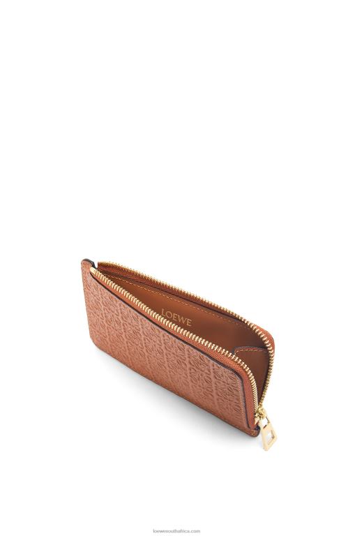 Loewe Women Repeat coin cardholder in embossed silk calfskin 206XF1411 Tan - Image 3