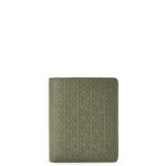Loewe Women Repeat compact zip wallet in embossed silk calfskin 206XF1278 Avocado Green