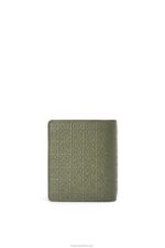 Loewe Women Repeat compact zip wallet in embossed silk calfskin 206XF1278 Avocado Green - Image 4
