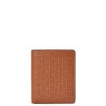 Loewe Women Repeat compact zip wallet in embossed silk calfskin 206XF1281 Tan