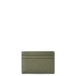 Loewe Women Repeat plain cardholder in embossed silk calfskin 206XF1376 Avocado Green