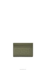 Loewe Women Repeat plain cardholder in embossed silk calfskin 206XF1376 Avocado Green - Image 3