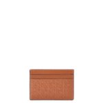 Loewe Women Repeat plain cardholder in embossed silk calfskin 206XF1400 Tan