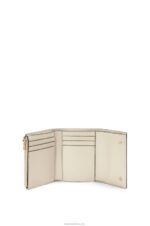 Loewe Women Repeat small vertical wallet in embossed silk calfskin 206XF1273 Light Oat - Image 2