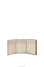 Loewe Women Repeat trifold wallet in embossed silk calfskin 206XF1271 Light Oat - Image 2