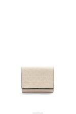 Loewe Women Repeat trifold wallet in embossed silk calfskin 206XF1271 Light Oat
