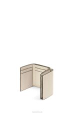 Loewe Women Repeat trifold wallet in embossed silk calfskin 206XF1271 Light Oat - Image 4