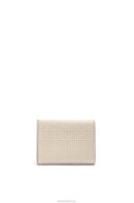 Loewe Women Repeat trifold wallet in embossed silk calfskin 206XF1271 Light Oat - Image 5