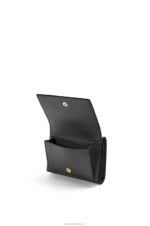 Loewe Women Repeat trifold wallet in embossed silk calfskin 206XF1274 Black - Image 3