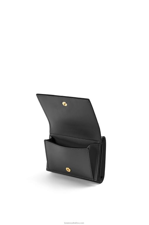 Loewe Women Repeat trifold wallet in embossed silk calfskin 206XF1274 Black - Image 3