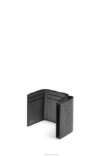 Loewe Women Repeat trifold wallet in embossed silk calfskin 206XF1274 Black - Image 4