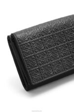 Loewe Women Repeat trifold wallet in embossed silk calfskin 206XF1274 Black - Image 6