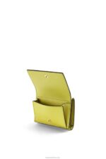 Loewe Women Repeat trifold wallet in embossed silk calfskin 206XF1317 Lime Yellow - Image 3
