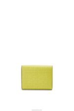 Loewe Women Repeat trifold wallet in embossed silk calfskin 206XF1317 Lime Yellow - Image 5