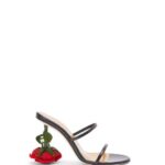 Loewe Women Rose heel sandal in kidskin 206XF713 Black