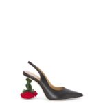 Loewe Women Rose heel slingback in calfskin 206XF756 Black