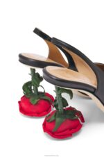 Loewe Women Rose heel slingback in calfskin 206XF756 Black - Image 4