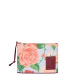 Loewe Women Roses oblong pouch in denim 206XF584 Blue Lilac