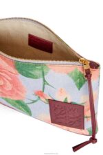 Loewe Women Roses oblong pouch in denim 206XF584 Blue Lilac - Image 3