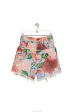 Loewe Women Roses shorts in denim 206XF1167 Pink/Red - Image 5