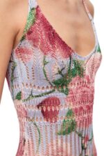 Loewe Women Roses strappy dress in viscose 206XF1047 Pink Multitone - Image 3