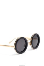 Loewe Women Round sunglasses in acetate 206XF1494 Black Gold - Image 5