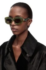 Loewe Women Screen sunglasses in acetate 206XF1431 Marble Green - Image 2
